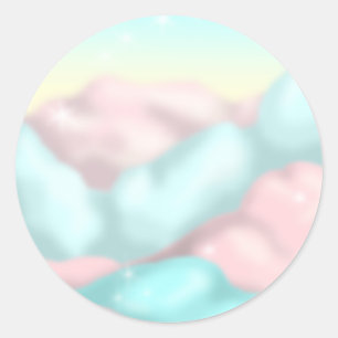 Sticker Rond Nuages de bonbons