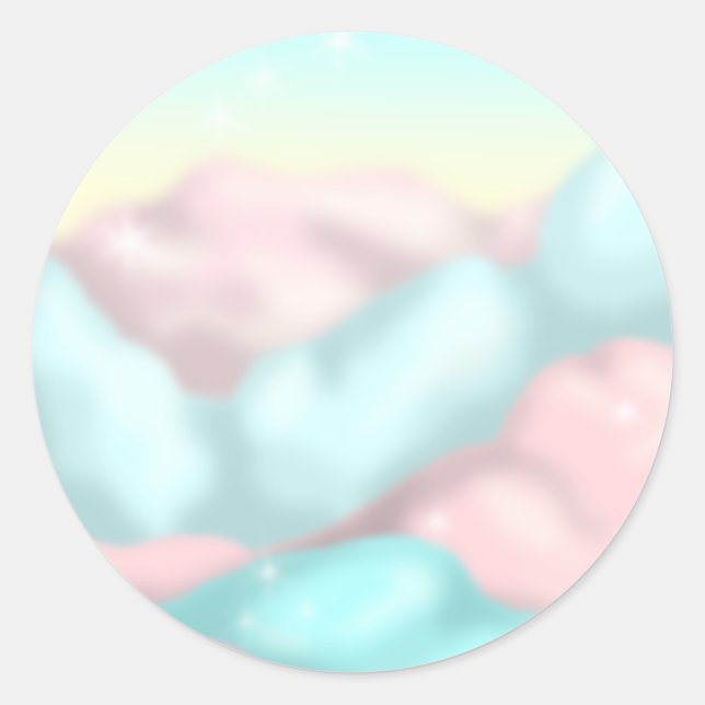 Sticker Rond Nuages de bonbons (Devant)