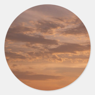 Sticker Rond Nuages de coucher de soleil II Pastel Nature Abstr