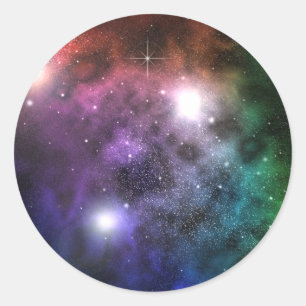 Sticker Rond Nuages spatiaux