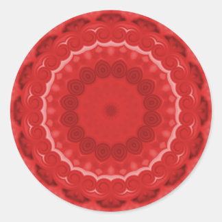 Sticker Rond Nuances de Kaleidoscope rouge