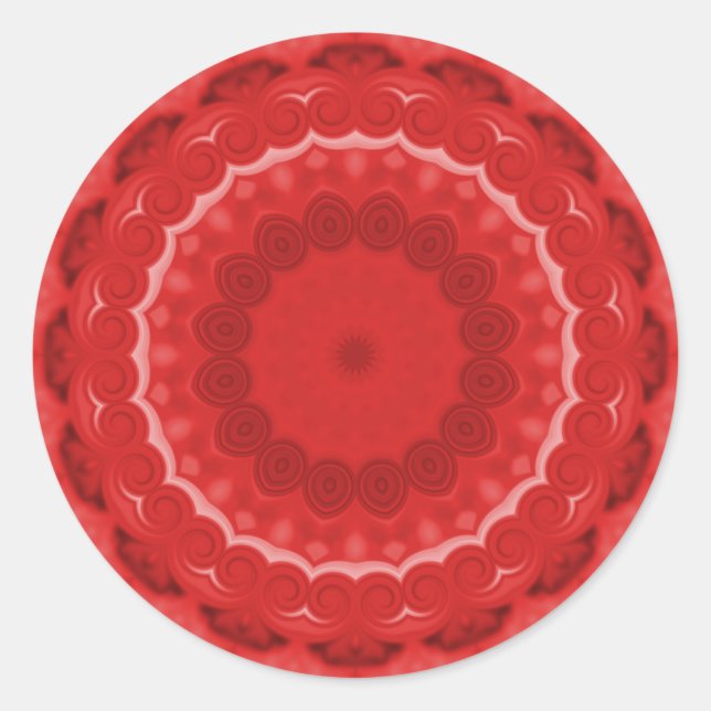 Sticker Rond Nuances de Kaleidoscope rouge (Devant)