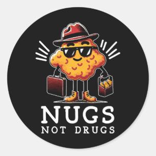 Sticker Rond Nuggets Croustillants Pas de Drogue