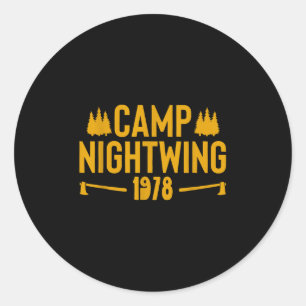 Sticker Rond Nuit de camp, Horreur effrayante, Costume Hallowee