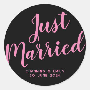 Sticker Rond Nuit de noces personnalisée Jeune mariée