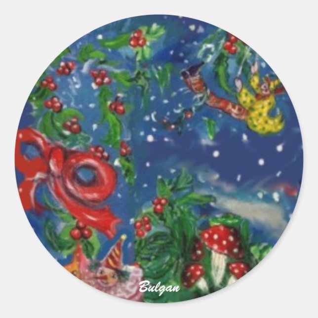 STICKER ROND NUIT DE NOËL (Devant)