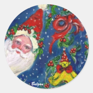 STICKER ROND NUIT DE NOËL / PÈRE NOËL