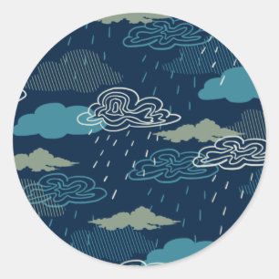 Sticker Rond Nuit de pluie foncée