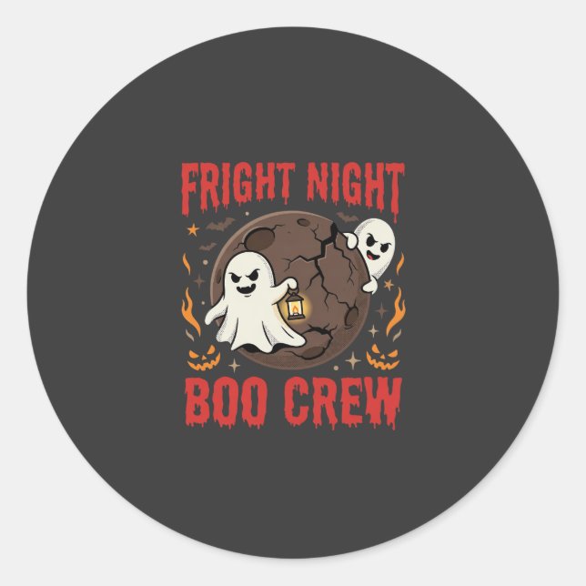 Sticker Rond Nuit d'épouvante de fantôme d'Halloween (Devant)