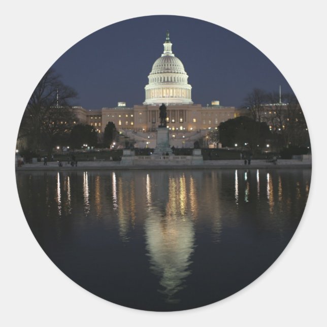 Sticker Rond Nuit du Capitole américain (Devant)