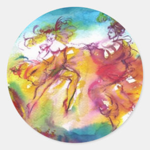 Sticker Rond NUIT DU CARNAVAL / Mascarade vénitienne, Musique d