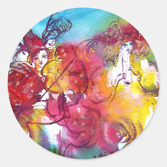 Sticker Rond NUIT DU CARNAVAL / Mascarade vénitienne, Musique d (Devant)