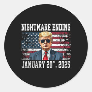 Sticker Rond Nuit effrayante se terminant le 20 janvier 2025 Fu