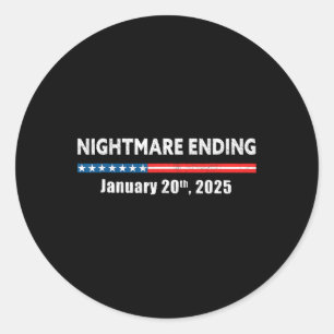 Sticker Rond Nuit effrayante se terminant le 20 janvier 2025 Fu