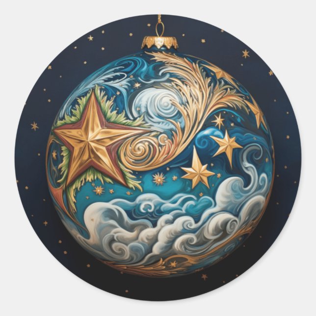 Sticker Rond Nuit étoilée (Devant)