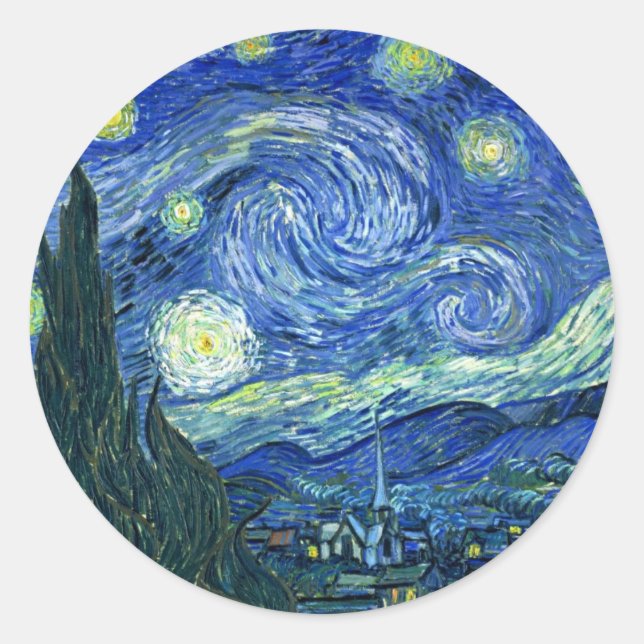 Sticker Rond Nuit étoilée (Devant)