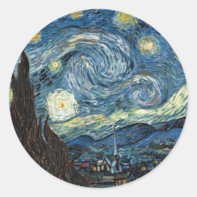 Sticker Rond Nuit étoilée (Devant)