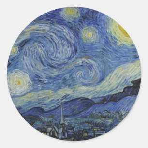 Sticker Rond "Nuit étoilée" par Van Gogh
