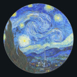 Sticker Rond Nuit étoilée par Vincent van Gogh<br><div class="desc">Nuit étoilée par Vincent van Gogh</div>