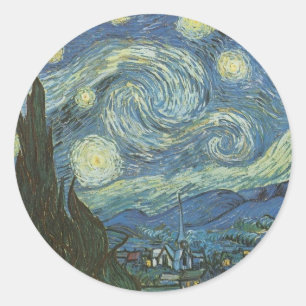 Sticker Rond Nuit étoilée par Vincent Van Gogh