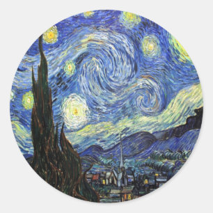 Sticker Rond Nuit étoilée Par Vincent Van Gogh 1889