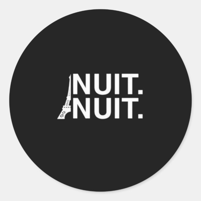 Sticker Rond Nuit Paris (Devant)