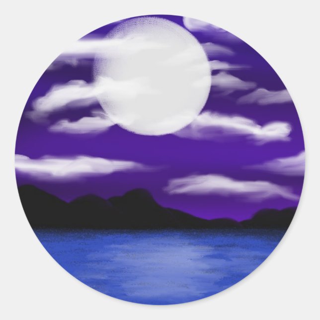 Sticker Rond Nuit pleine de lune par Suicide Chrystal (Devant)