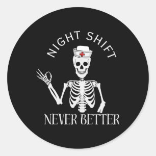 Sticker Rond Nuit Shift Nurse Icu Rn Er Cvicu Nicu Ed Np Hallo
