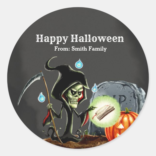 Sticker Rond Nuit Spooktaculaire (Devant)