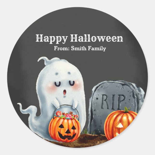 Sticker Rond Nuit Spooktaculaire (Devant)