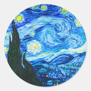 Sticker Rond Nuit Van Gogh Starry