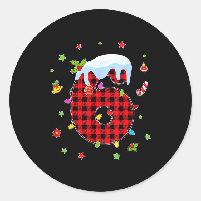 Sticker Rond Number 67 Matching Christmas 6 7 Six Seven 6 7 Mem (Devant)