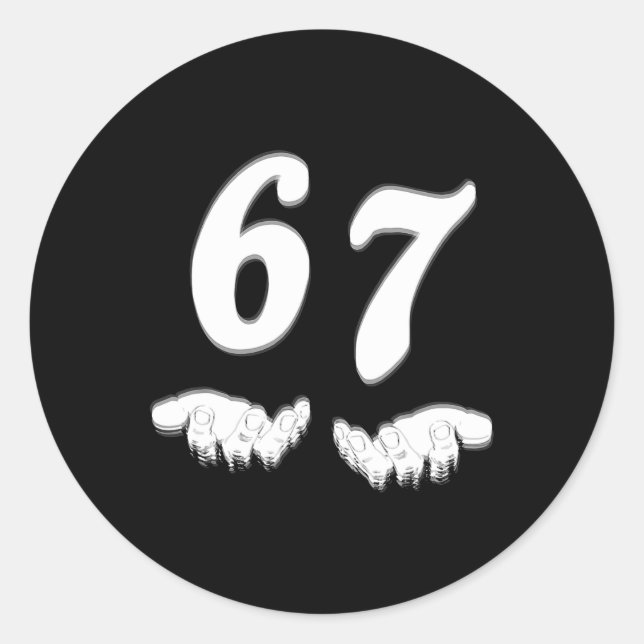 Sticker Rond Number 67 Matching Six Seven Meme Funny Halloween  (Devant)