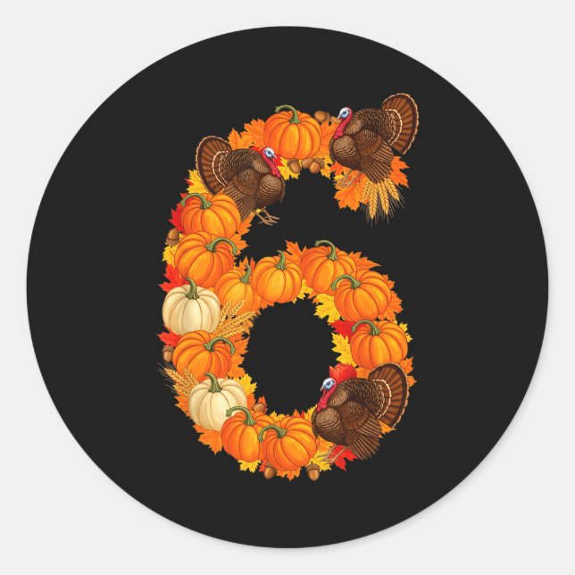 Sticker Rond Number 6 Funny Saying 6 7 Six Seven Meme Couple Th (Devant)