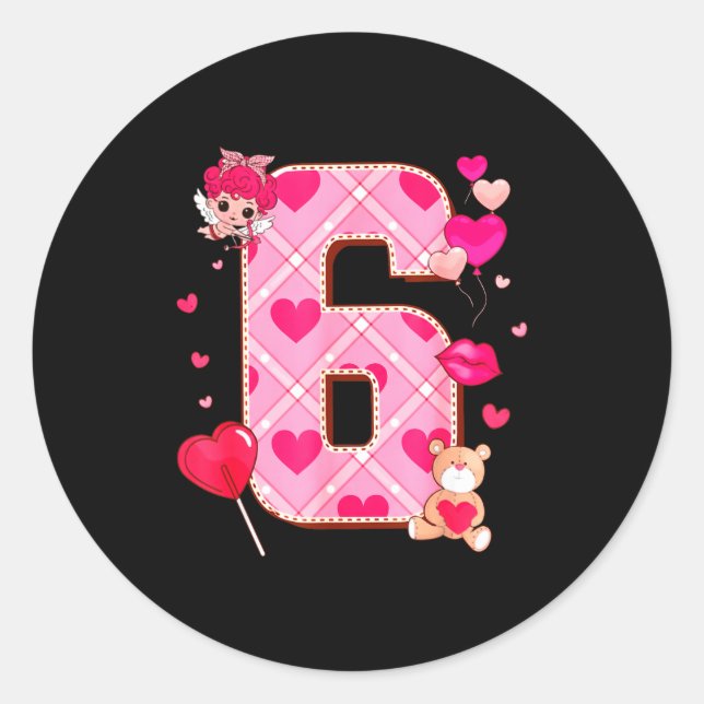 Sticker Rond Number 6 Matching 67 Meme 6 7 Couple Matching Vale (Devant)