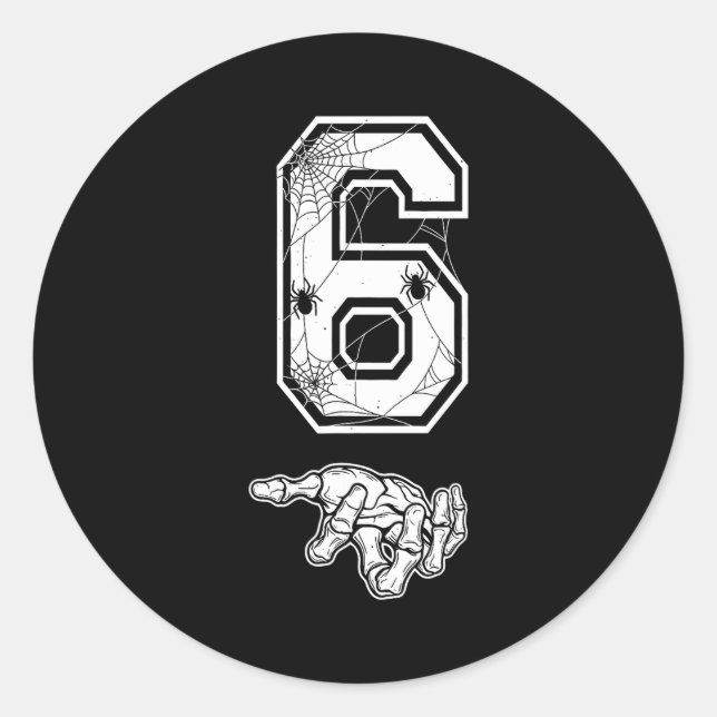 Sticker Rond Number 6 Matching 67 Meme Couples Halloween Costum (Devant)