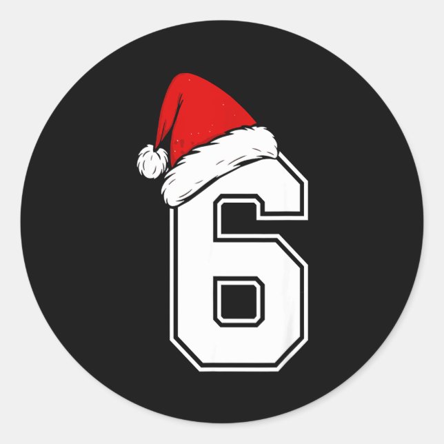 Sticker Rond Number 6 Matching Six Seven 6 7 Meme 6 7 Christmas (Devant)