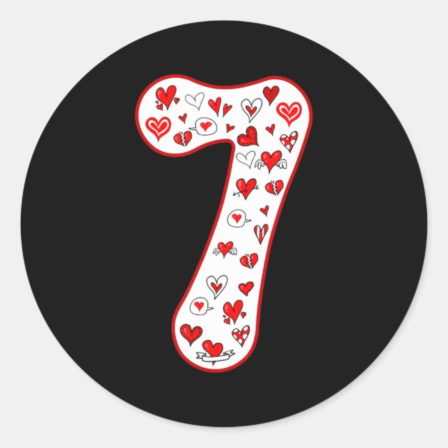 Sticker Rond Number 7 Couple Costume Duo 67 Meme Six Seven Vale (Devant)