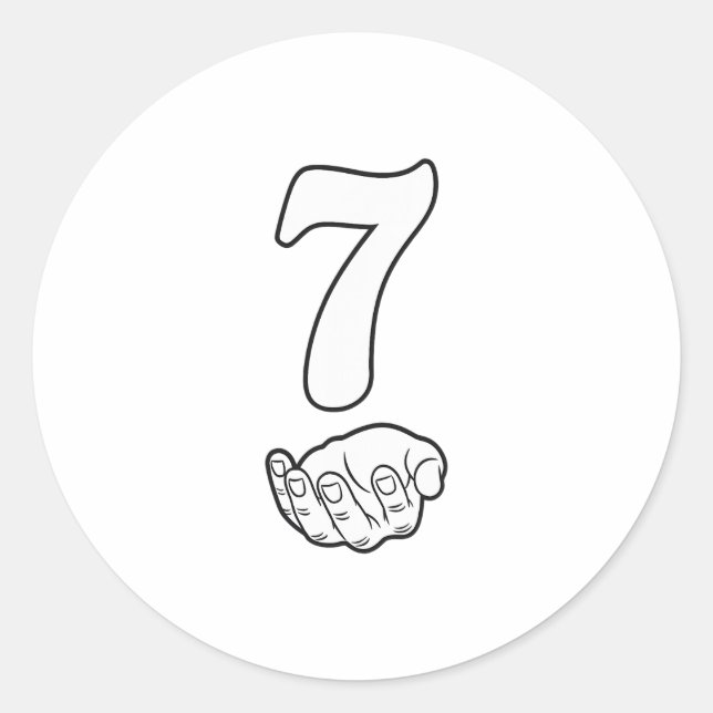 Sticker Rond Number 7 Funny 67 Six Seven Meme Hands Couple Matc (Devant)