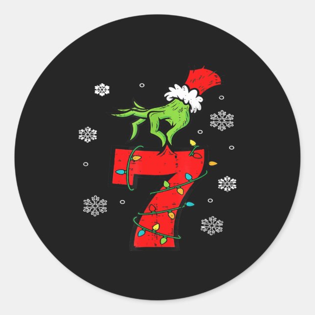 Sticker Rond Number 7 Matching 67 Meme 6 7 Christmas Boys Youth (Devant)