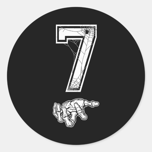 Sticker Rond Number 7 Matching 67 Meme Couples Halloween Costum (Devant)