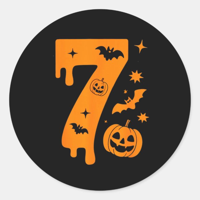 Sticker Rond Number 7 Six Seven 6 7 Meme Funny Design Couples H (Devant)