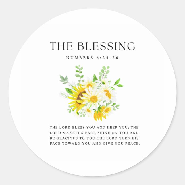 Sticker Rond Numbers 6:24-26 The Lord bless you and keep you (Devant)