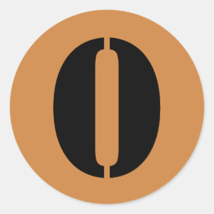 Sticker Rond Numéro 0 Zéro Pérou Numéros de gabarit d'or pa