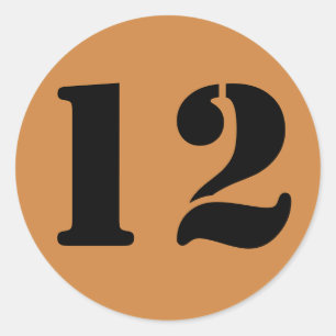 Sticker Rond Numéro 12 Douze numéros d'or du Pérou par Janz