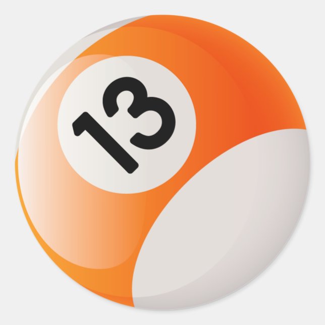 STICKER ROND NUMÉRO 13 BILLIARDS BALL (Devant)