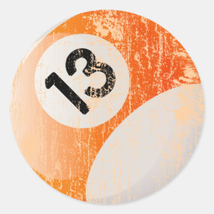 STICKER ROND NUMÉRO 13 BILLIARDS BALL - ÂGÉ ET ÉRODÉE