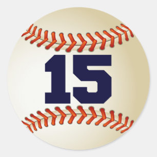 Sticker Rond Numéro 15 Baseball