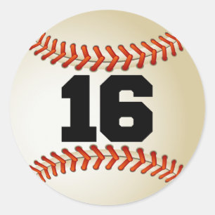 Sticker Rond Numéro 16 Baseball