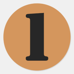 Sticker Rond Numéro 1 Un Pérou Numéros de gabarit d'or par J